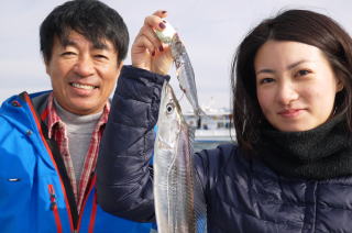 仲良く太刀魚釣り