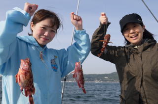 仲良くガシラ釣り釣りガール