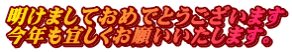 明けましておめでとうございます 今年も宜しくお願いいたします。